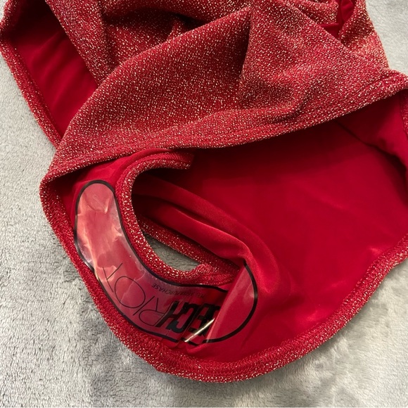 New! Beach Riot Red Metallic Celine One Shoulder One Piece Swimsuit 24391 - Picture 8 of 10